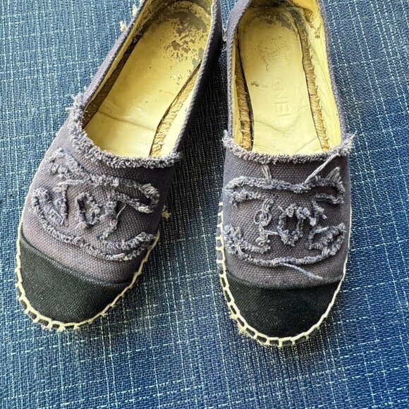 Chanel Dark Blue/Noir Espadrilles Size 36 - Picture 5 of 6